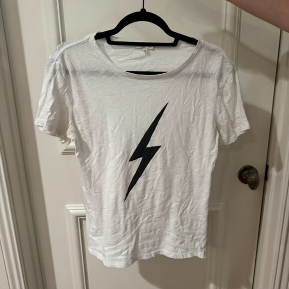 White Lightning Bolt T-Shirt - Picture 1 of 2